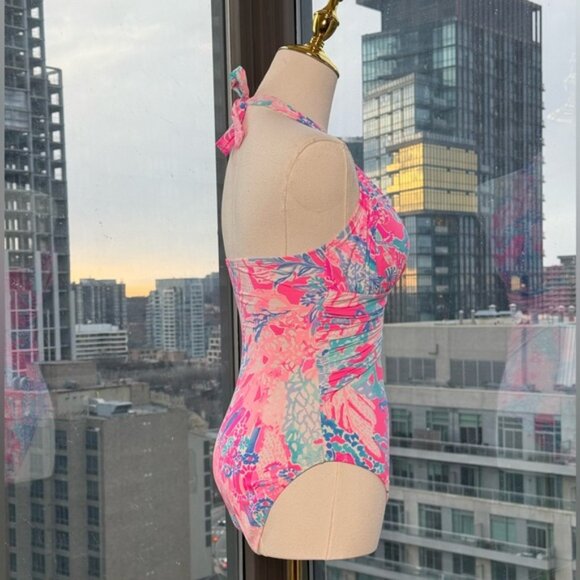 🆕 LILLY PULITZER 🧿 NWOT Lanai Halter 1PC Swimsuit, Light Pascha Pink - Sz 6 - Picture 10 of 13